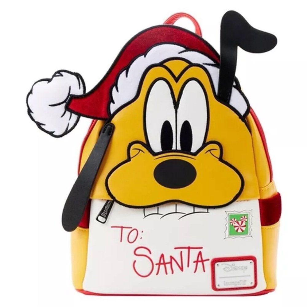 NWT Loungefly Disney Exclusive - Pluto Christmas Santa Letter Mini Backpack